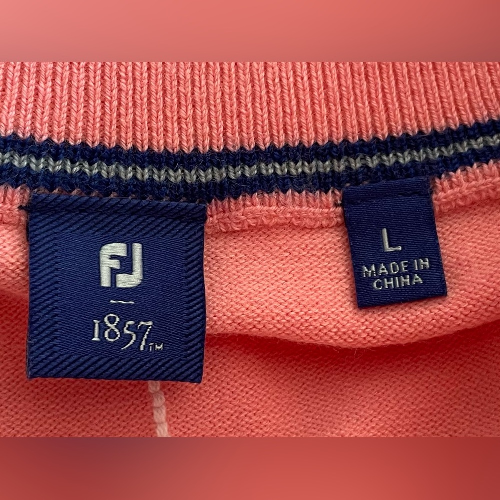 FOOTJOY 1857 CASHMERE BLEND Pink Half Zip Pullover Size Large - Picture 10 of 10